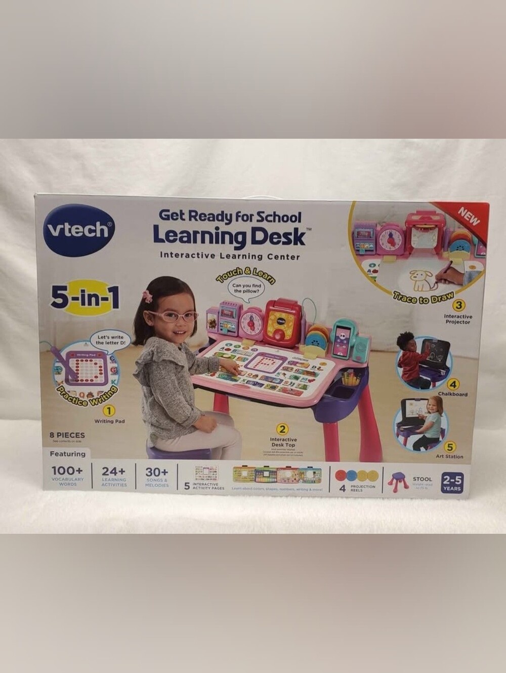 VTech Get Ready for School Learning Desk - Pink and Purple Interactive Playset